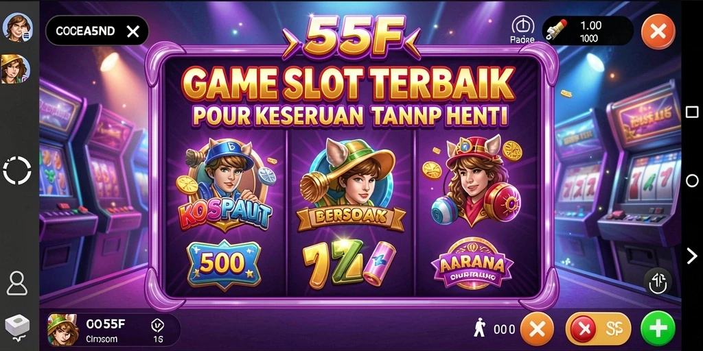 Tampilan gameplay seru di 555F dengan efek visual yang menarik.