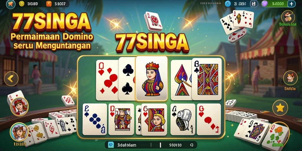 Menampilkan gameplay seru dalam permainan Domino 77SINGA.