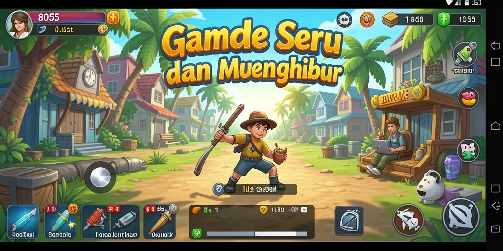 Tampilan gameplay seru dari 8055 memberikan pengalaman Idle tanpa tekanan.