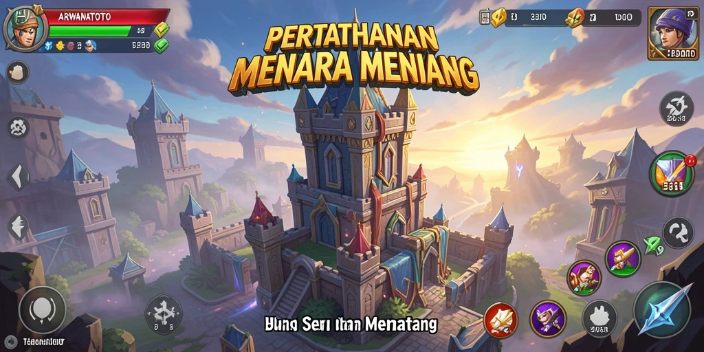 Tampilan gameplay ARWANATOTO yang seru dan penuh aksi Tower Defense.
