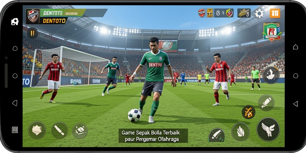 Tampilan menarik dari gameplay DENTOTO saat pertandingan sepak bola.