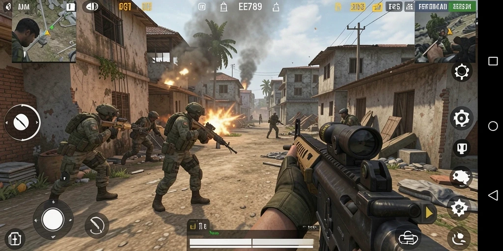 Screenshot gameplay dari EE789 menunjukkan aksi pertempuran mendebarkan.