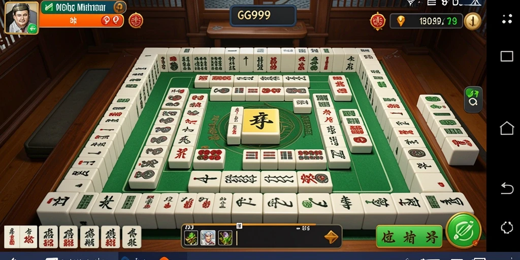 Gameplay GG999 menunjukkan ubin Mahjong yang berwarna-warni dan menantang.