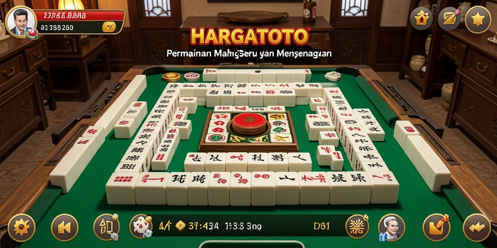 Tampilan gameplay HARGATOTO yang menampilkan tantangan Mahjong yang mendebarkan.