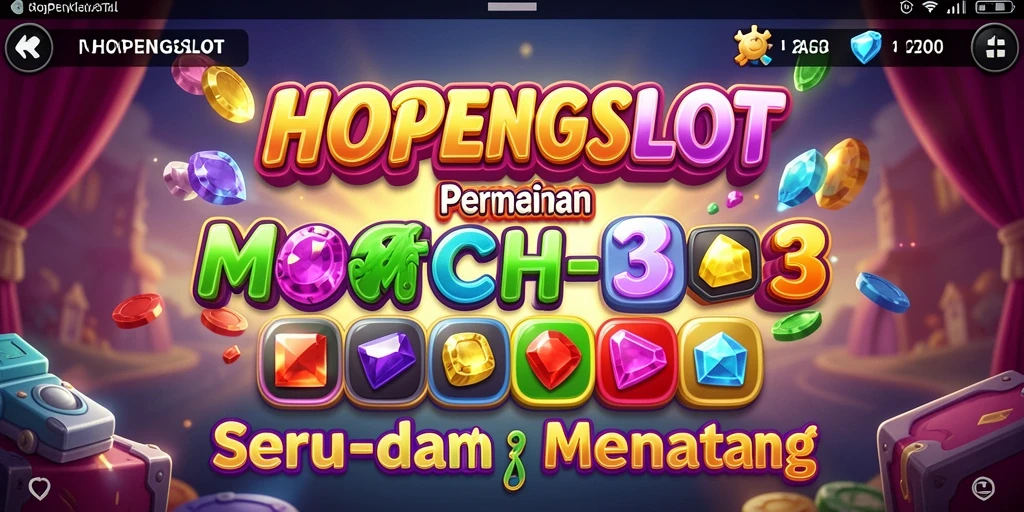 Tampilan gameplay HOPENGSLOT dengan elemen Match-3 yang menarik.
