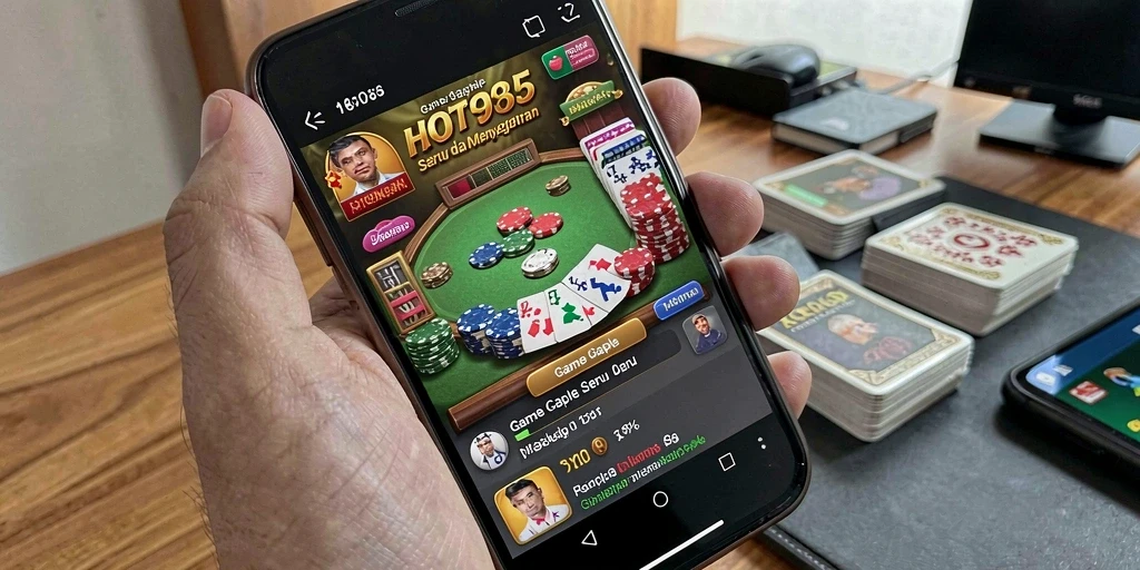 Tampilan gameplay seru dan interaktif Gaple di HOT985.