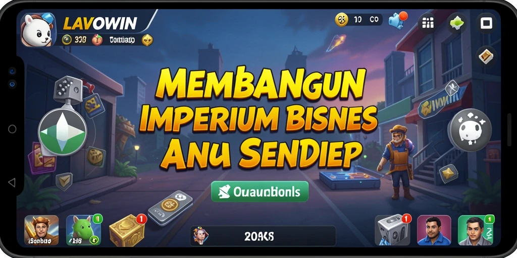 Tampilan gameplay menarik dalam LAVOWIN yang menunjukkan strategi bisnis.