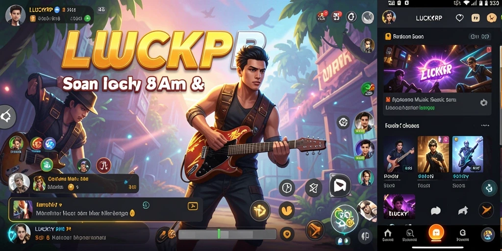 Tangkapan layar gameplay LUCKYRP menampilkan pengguna saat bernyanyi di karaoke.