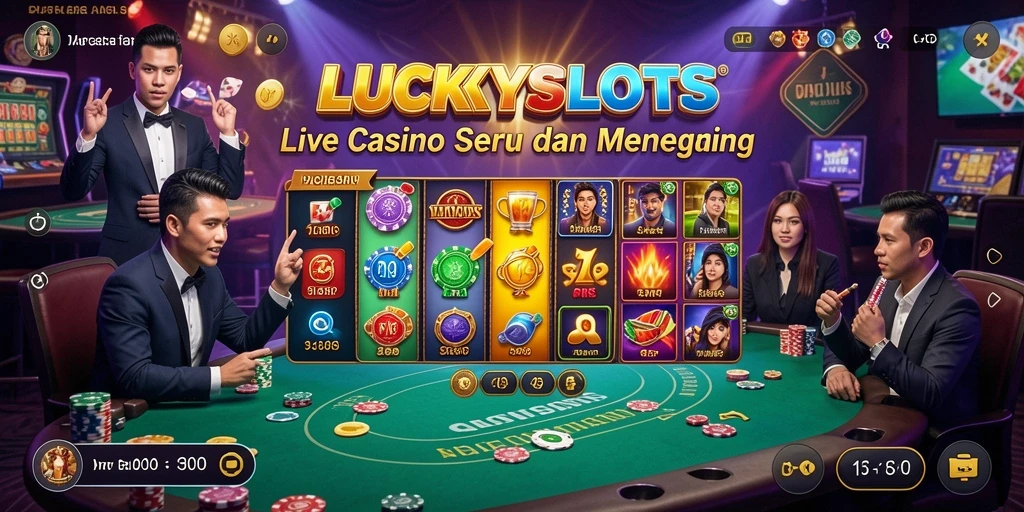 Tampilan gameplay yang menarik di LUCKYSLOTS dengan dealer langsung.
