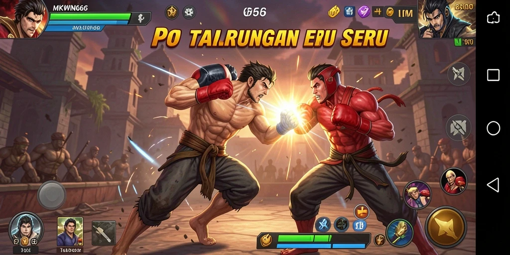 Tangkapan layar menunjukkan pertarungan intens dalam MKWIN666.