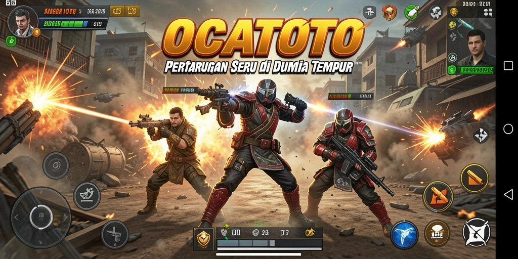 Screenshot menunjukkan aksi pertarungan intens di OCATOTO.