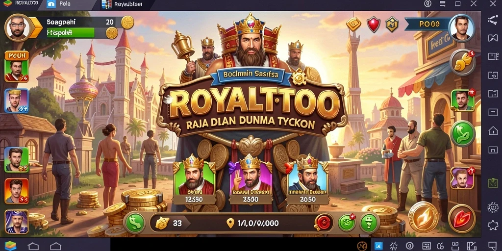 Gameplay seru ROYALTOTO yang menampilkan strategi dan manajemen bisnis.