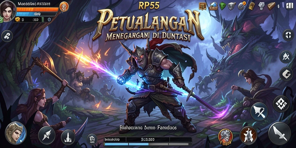 Tangkapan layar menunjukkan gameplay RPG petualangan yang mendebarkan.