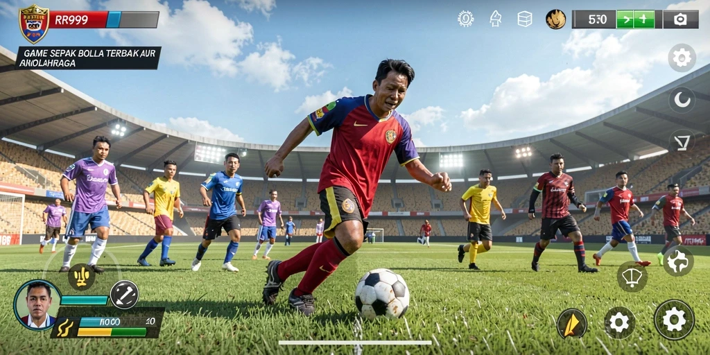 Tampilan gameplay RR999 yang menampilkan aksi seru di lapangan.