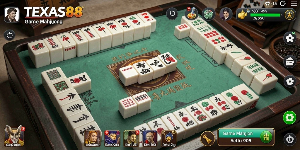 Screenshot gameplay TEXAS88 menampilkan pengalaman seru bermain Mahjong.