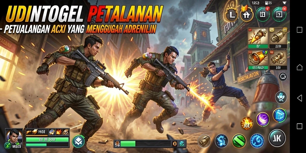Tampilan aksi seru dalam gameplay UDINTOGEL.